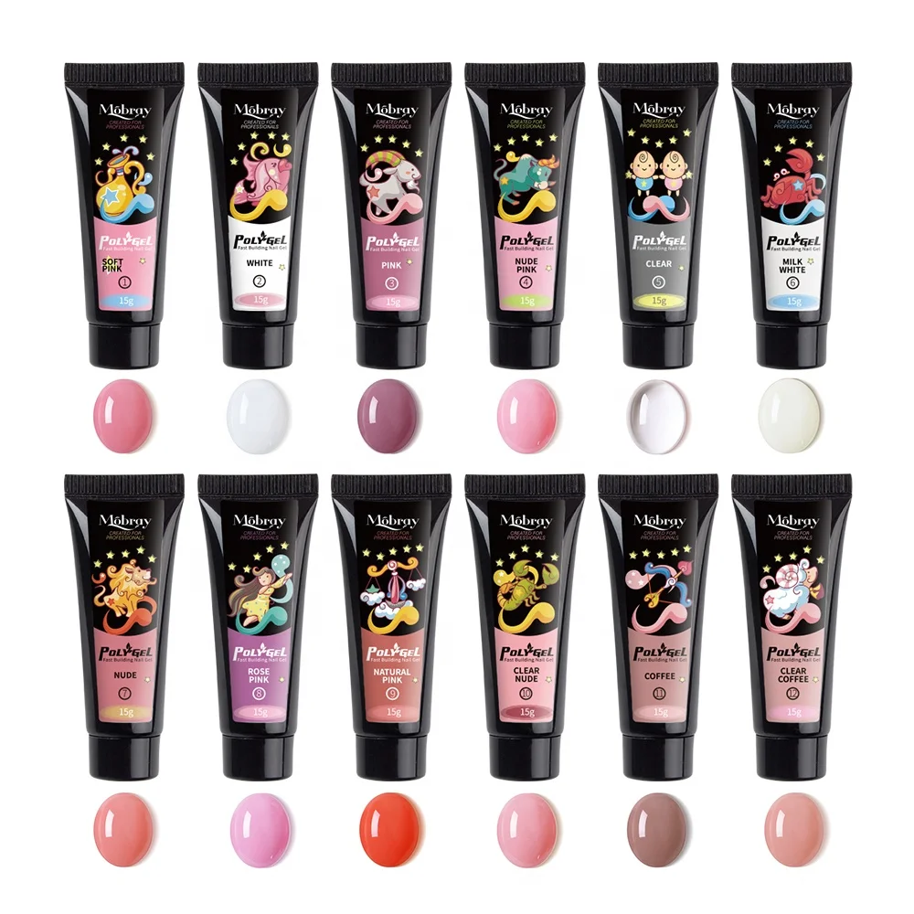 Factory Hot sale OEM Free Sample Soak Off gel builder  mobray poly gel nails kit For Nails
