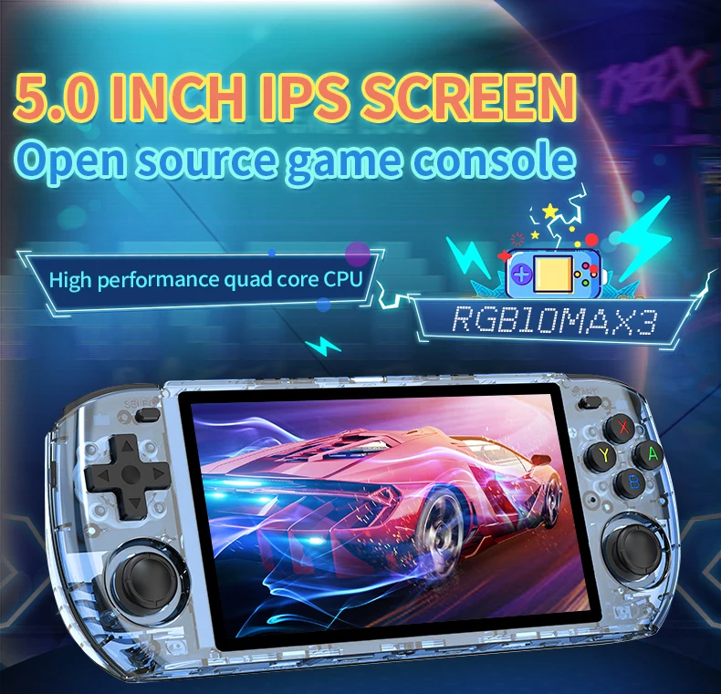 Портативная игровая консоль RGB10 Max 3 5 0 дюймов Ips экран поддержка Hd Tv с открытым исходным кодом Linux