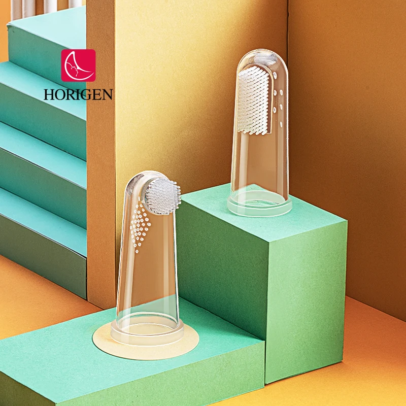 Hot Selling High quality Kids Toddlers Oral Cleaning Massaging Easy Oral Hygiene Soft Silicone Baby Finger Toothbrush