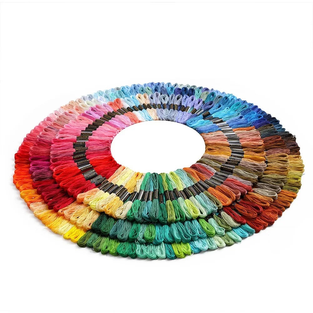 Silk Woven Jewelry Threads DIY Embroidered Thread 447 Skeins Embroidery Floss Cross Stitch Thread with Needles