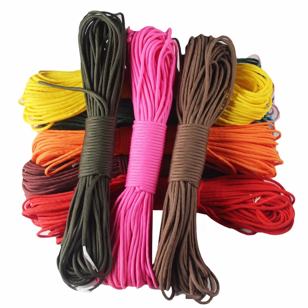 100ft Polyster Type III 4mm Paracord Rope 7 Strand Nylon Military Parachute Cord 550 Paracord rope