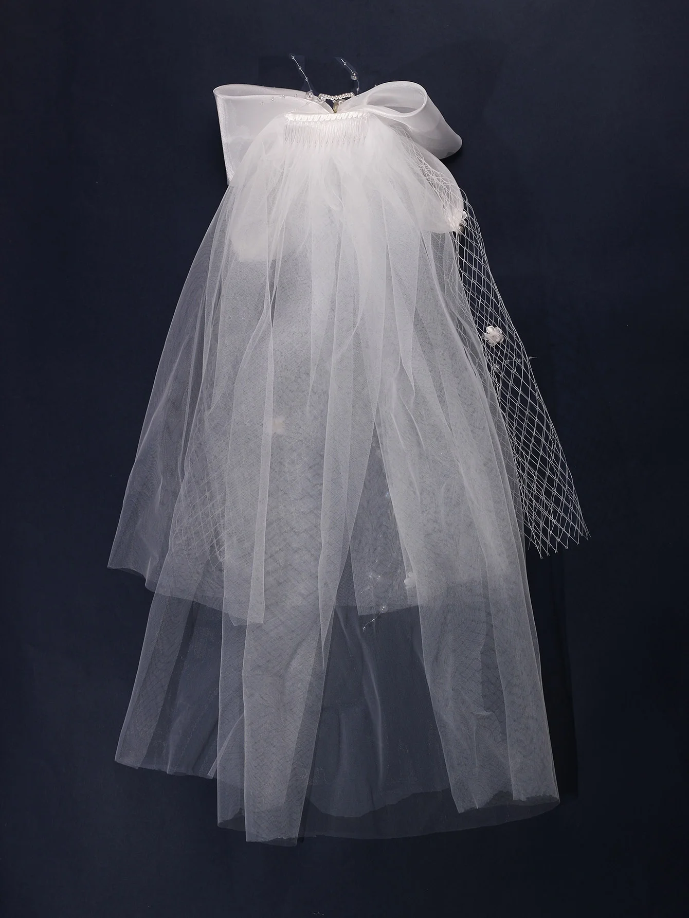 Elegant Wedding Veil Handmade Long Veil  Pears Beads Headdress Bridal Veil DHL Popular  White