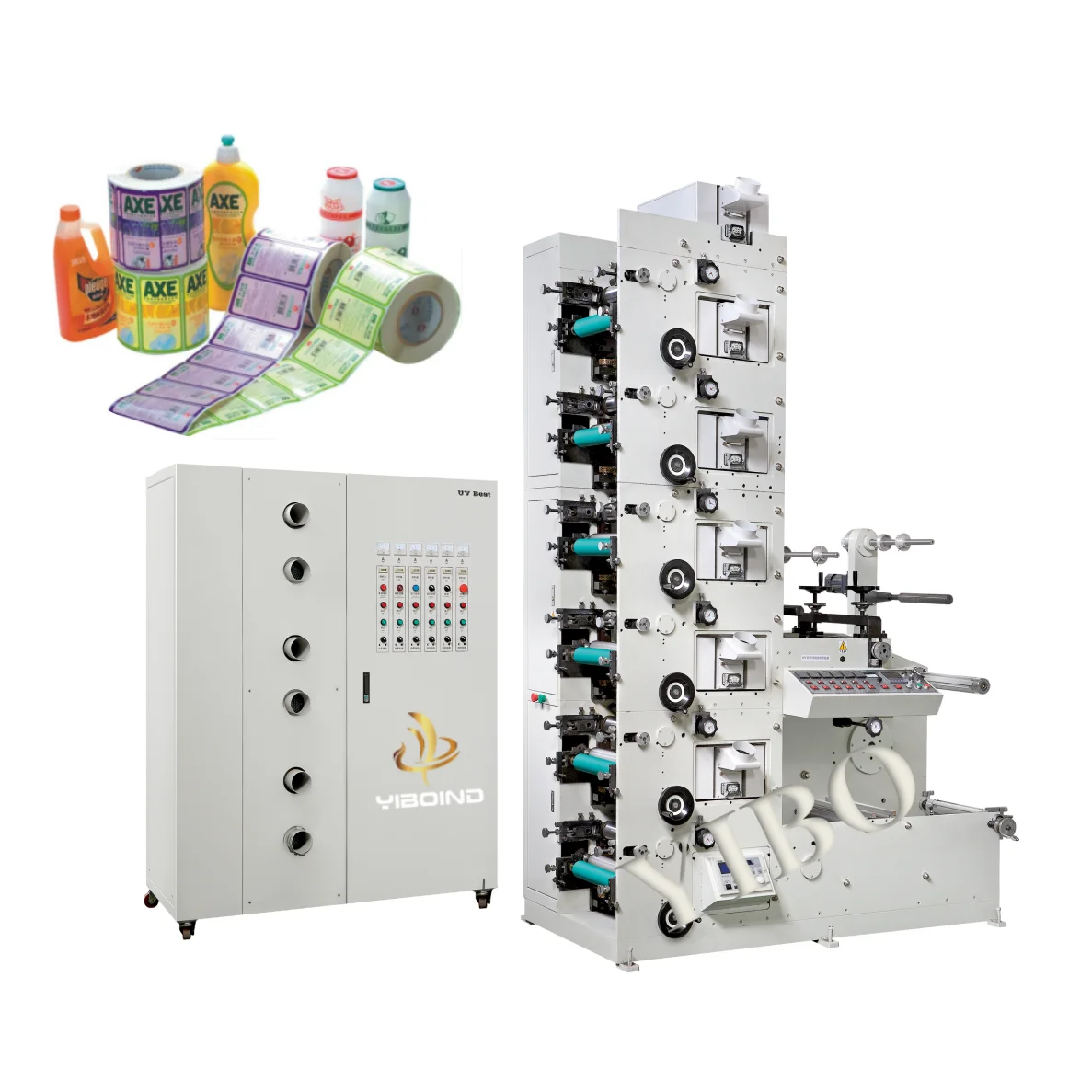 Roll To Roll Logo Die Cutting UV Dryer Flexographic Flexo Printing Machine