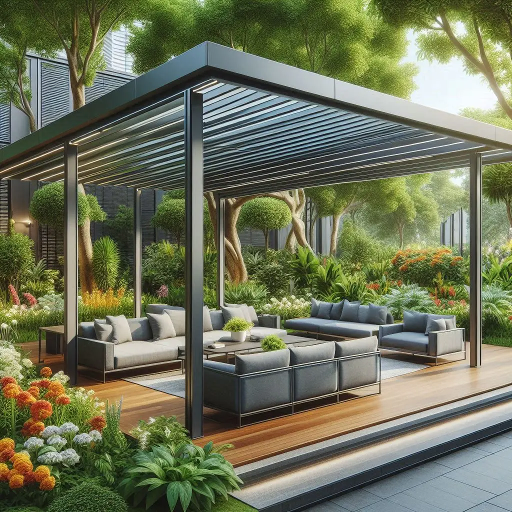 Manual Motorized Roof Waterproof Wall Mounting Outdoor Louvered Aluminum Pergola