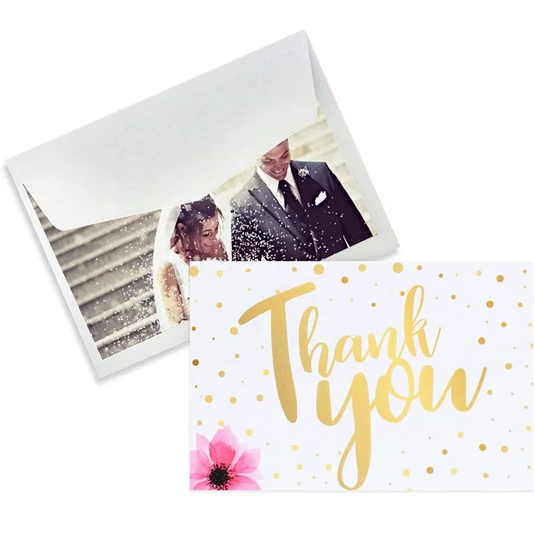 Hot sale 4 x 6 inches floral flower 5 designs 100 thank you cards bulk thank you notes for wedding baby shower