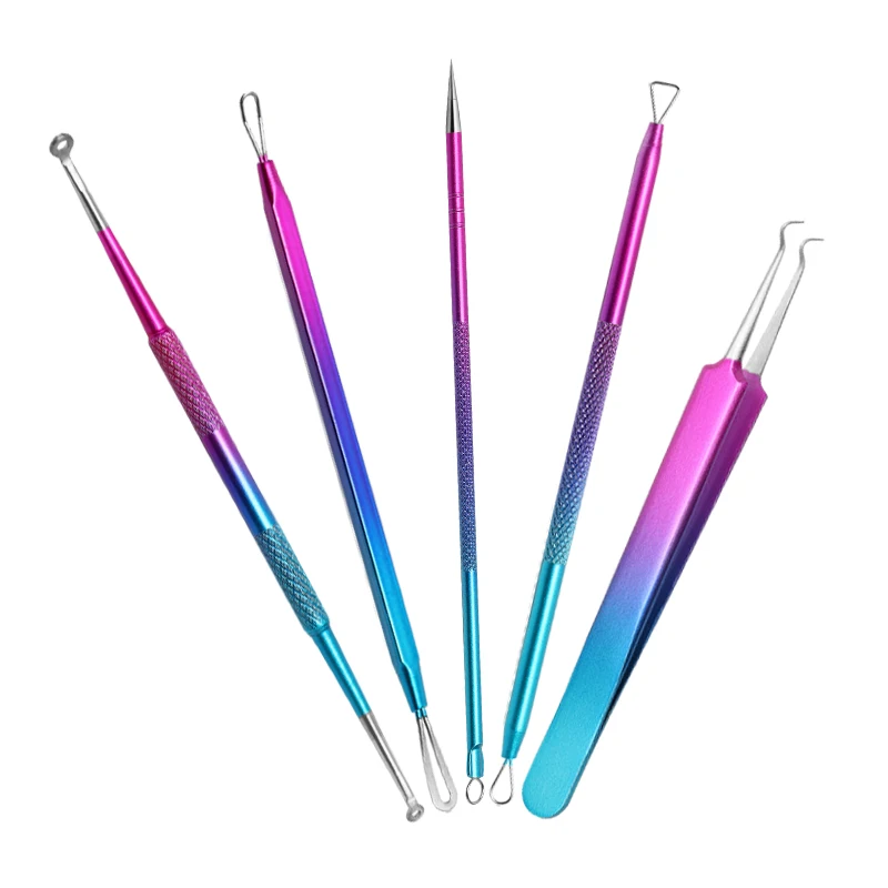 New Arrival GradientRamp Blackhead Remover Pimple Tool Kit Professional Stainless Pimples Comedone Extractor Removal Tool