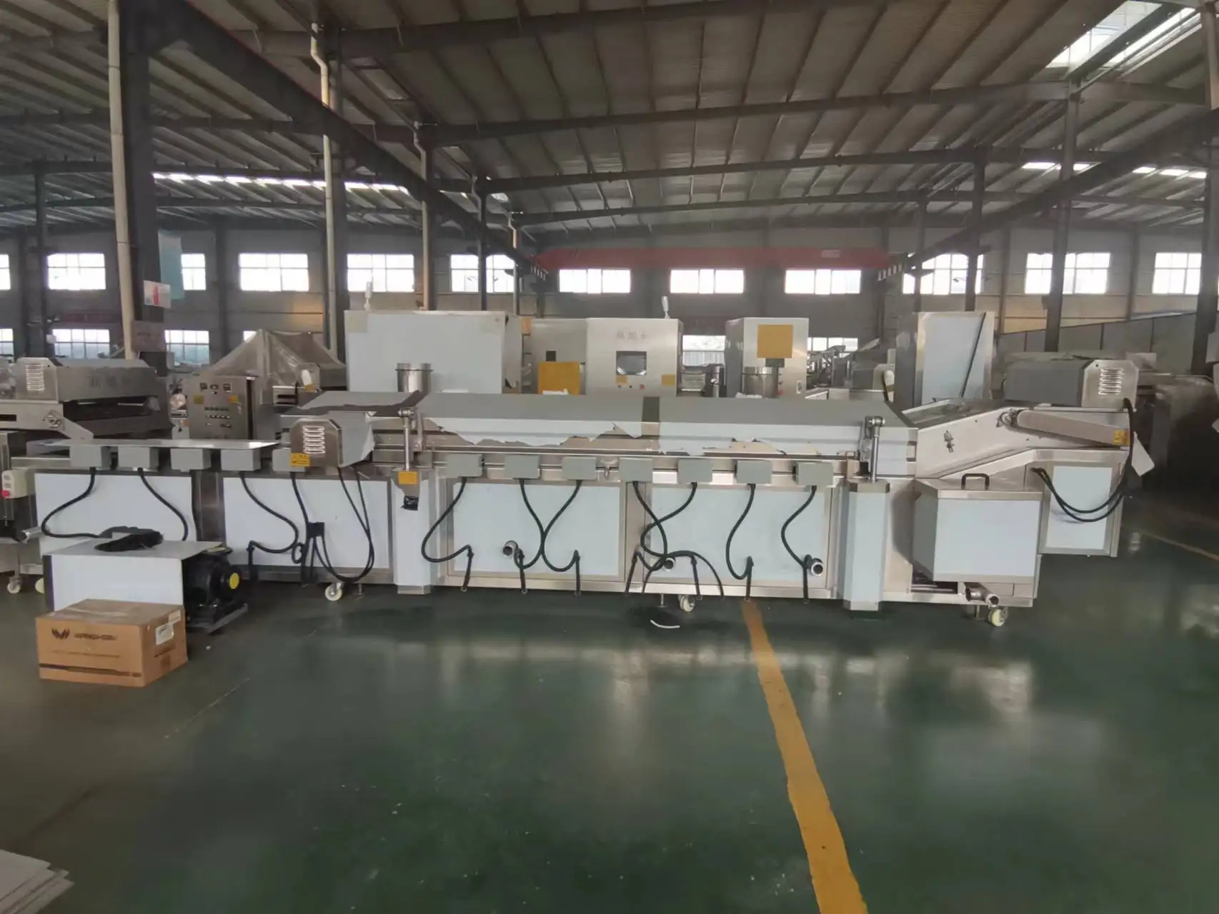 industrial continuous frying machine continuous belt frying machine