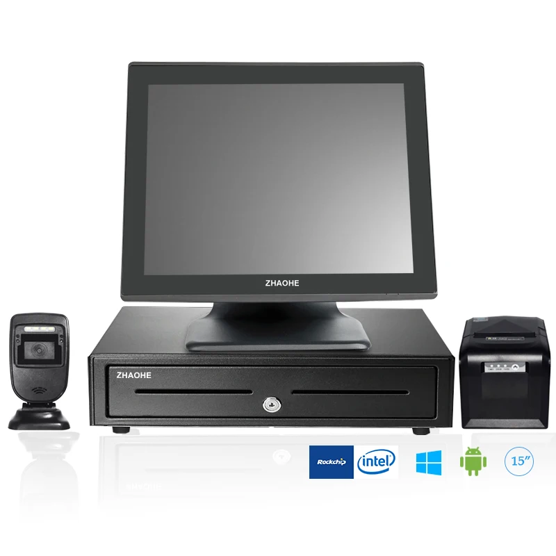 15 дюймов цифровой windows pos машина с принтером двойной монитор электронный розничный банк pos машина набор