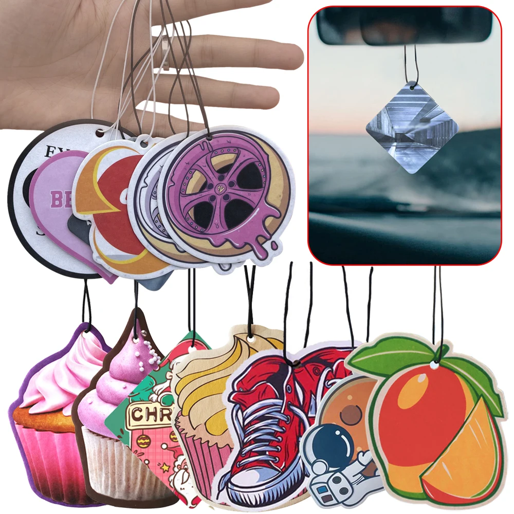 Personalized wholesale custom sublimation logo blank deodorant new cards perfume fragrance paper hanging car air freshener