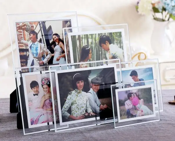 Amazon hot selling Cheap Glass Transparent Photo Frame Albums