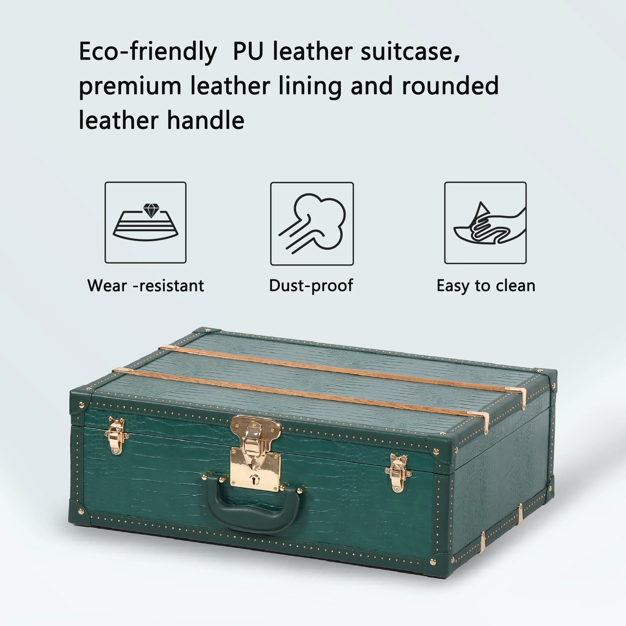 Vintage Designer Leather Travel Luggage Set Customizable Multifunction Straps Vegan PU Lightweight High Quality Best Protection