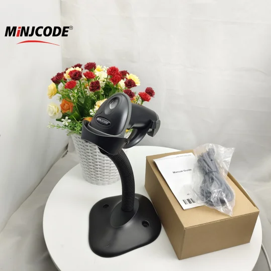 MJ2808AT Brighter Shopping Barcode Scanner Stand Bar code Scanner For Supermarket Continuous Scanning Auto-scan Barcode Reader