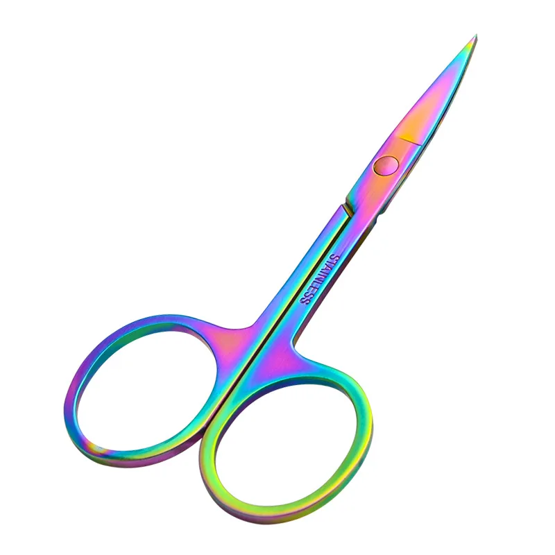 Wholesale Multi Purpose Point Beauty Scissor Stainless Steel Curved Eyebrow Scissor