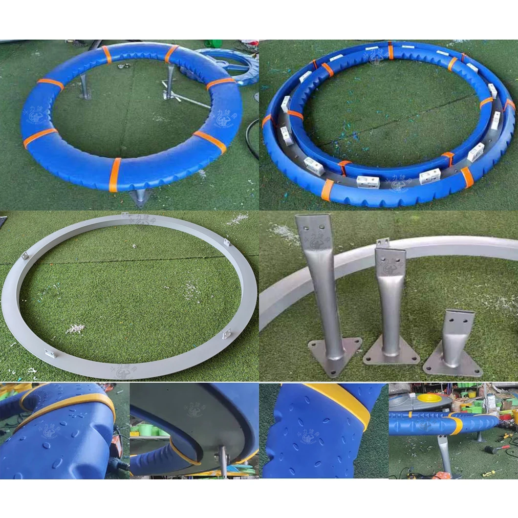 Douli updated outdoor indoor magic slanting ring carousel playground equipment LLDPE supernova rotating balancing running circle