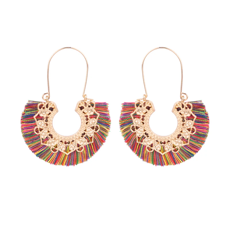 Newest Design Korean Earrings for Women 2021 Fashion Simple Geometric Hollow Tassel Statement Earrings