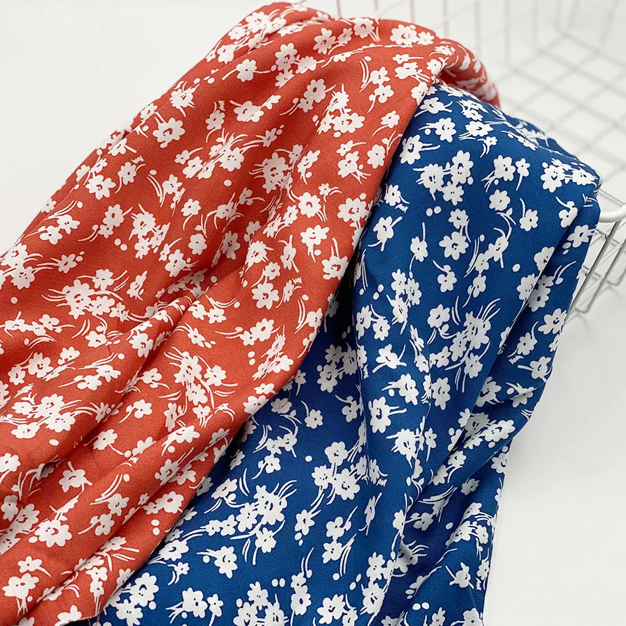 DIY casual dress custom flora rolls 100 % rayon cotton cool soft feel printed viscose woven fabric