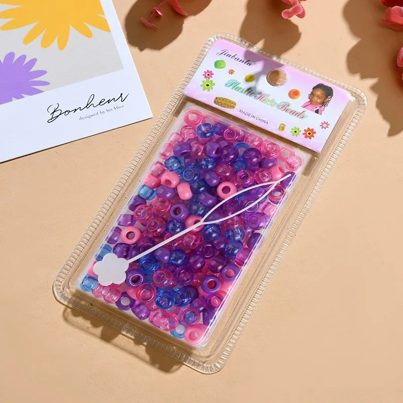 135 Pieces Large Pack Multiple Colors 9mm Plastic Kid Hair Bead For Girl Braids