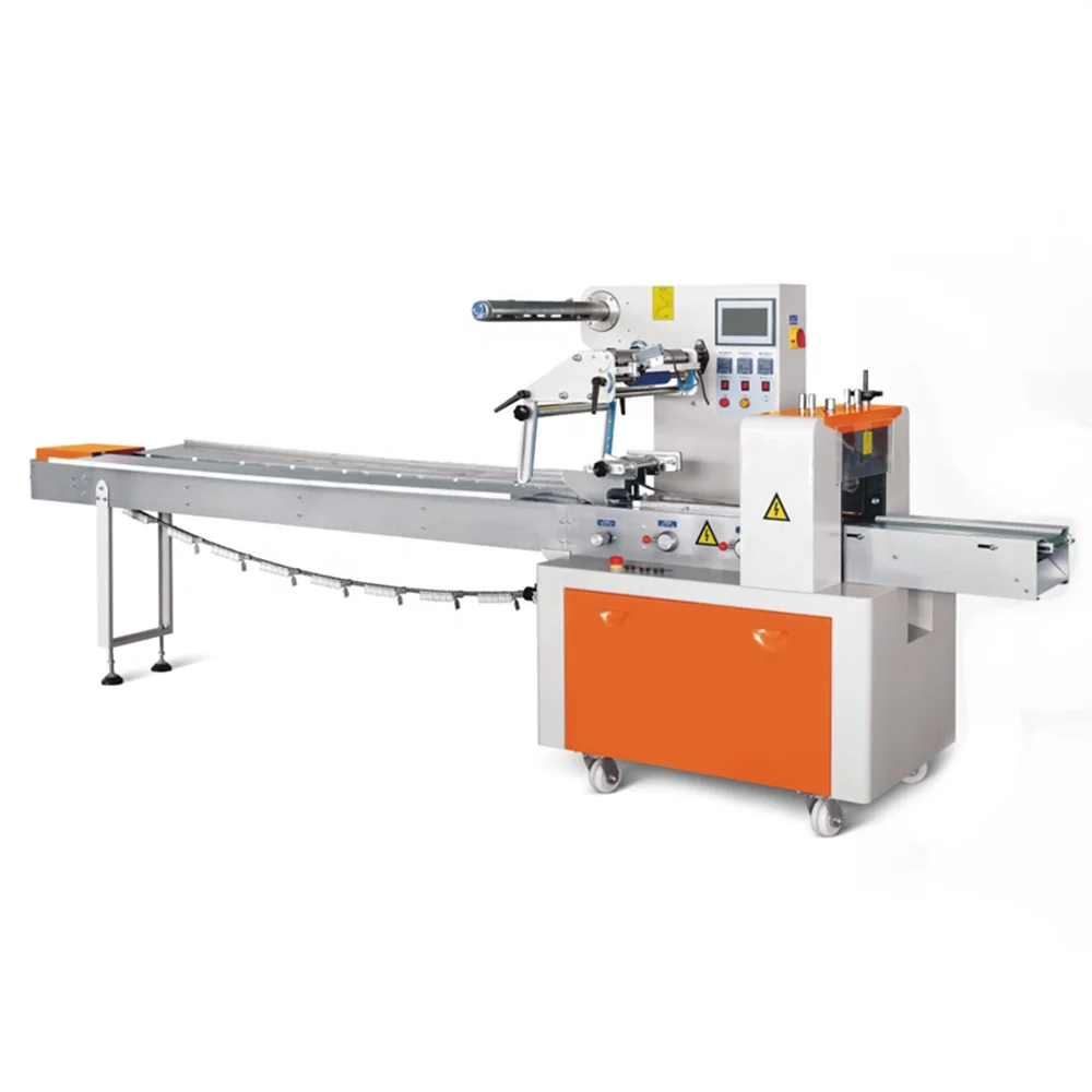 High speed automatic flow bread packing machine / horizontal pillow croissant packing machine