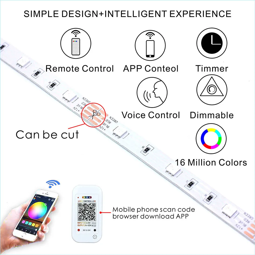 Высокая яркость 5050RGB 10 м 300 светодиодов bluetooth Смарт-светильник ремень комплект с адаптером 12v