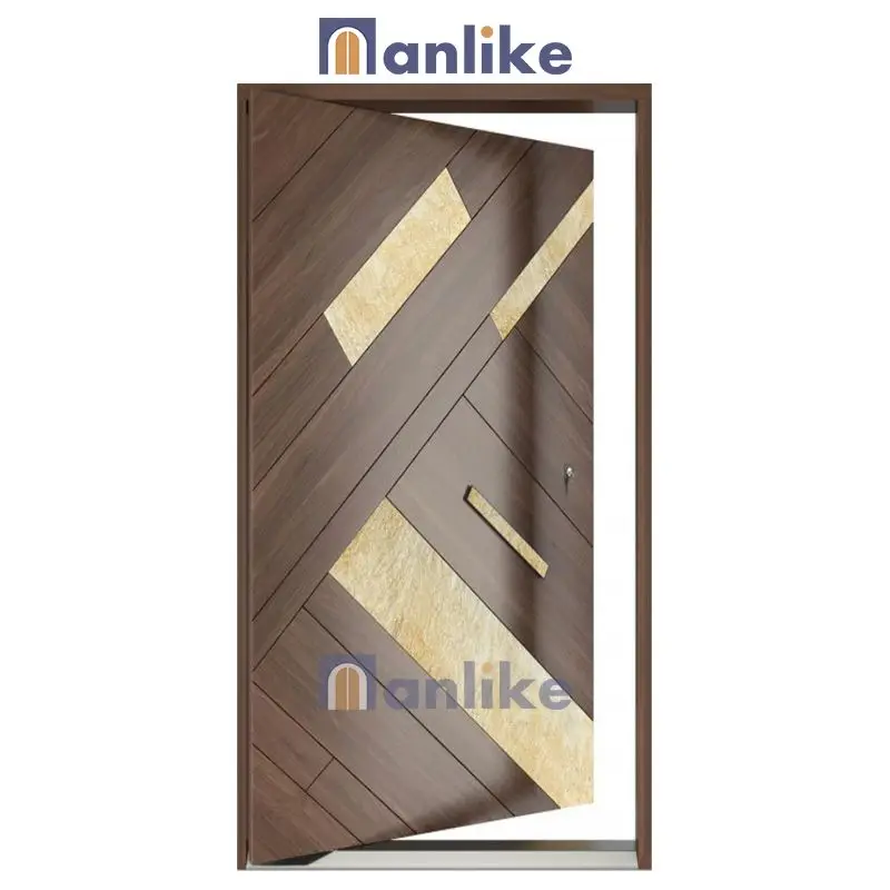 Anlike Villa Security Entrance Main Hurricane Stainless Glass Pivot Custom Exterior Long Door With Side Panel