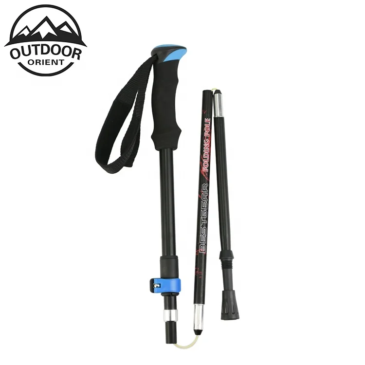 3 Sections 135cm Anti-Slip FoldingTrekking Poles and Walking Stick