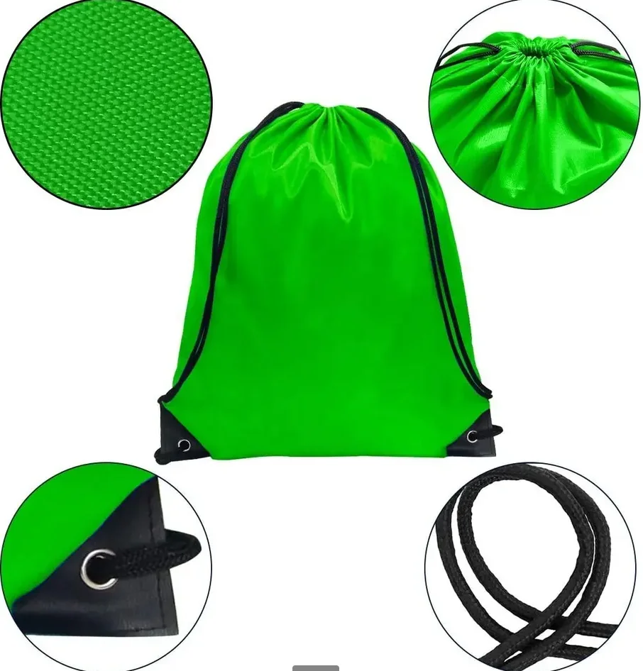 Custom Durable Reusable Polyester sports Draw String Bags Nylon Drawstring Backpack with personal logo