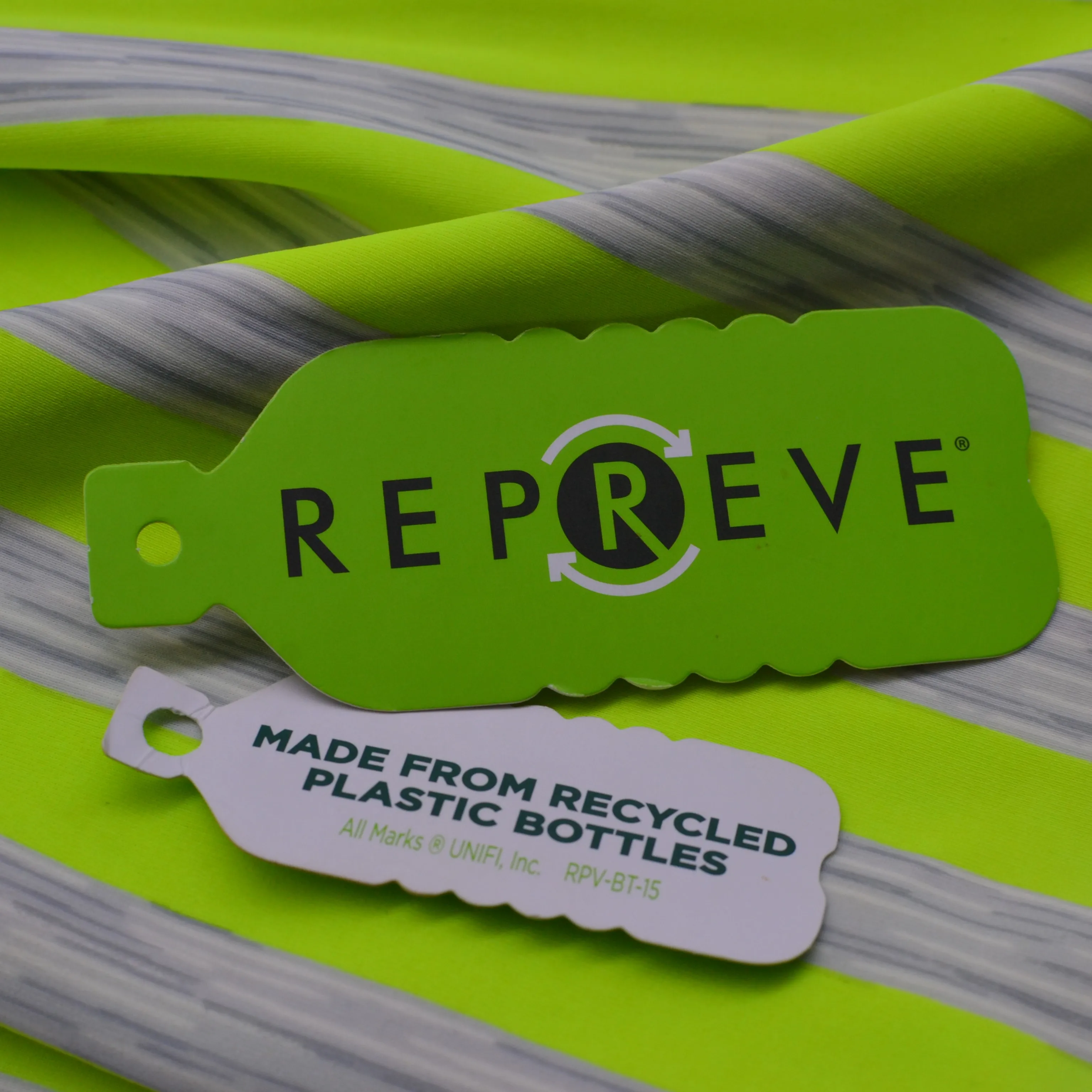 Repreve recycled polyester pet RPET fabric made from recycled plastic bottles for yoga leggings t-shirt sportswear