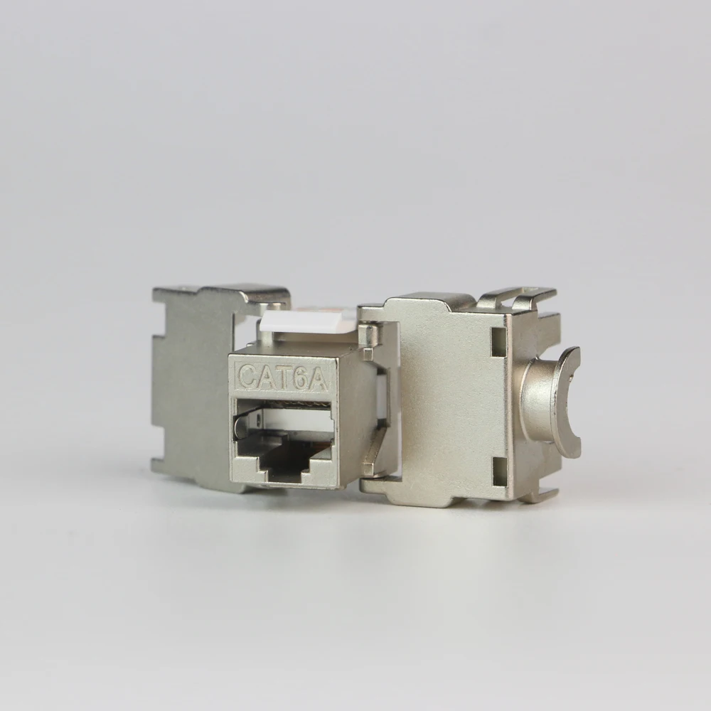 Toolless CAT6A keystone jack FTP shielded network module Zinc Alloy RJ45 8P8C  cat6a keystone jack