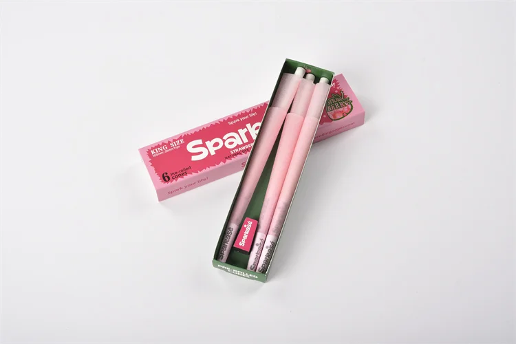 Hot Selling Paper For Rolling Cigarettes Straw Berry Flavour Colored Cigarette Rolling Paper