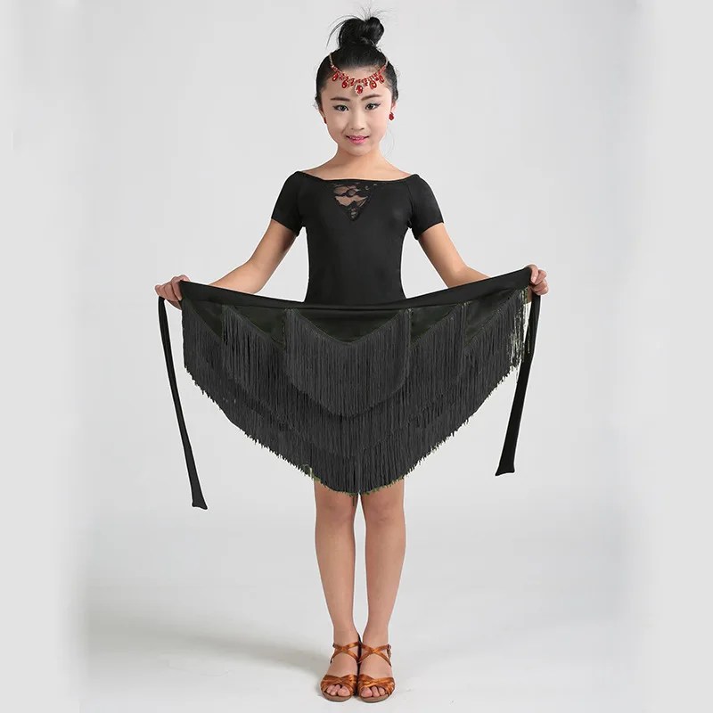 cheap jazz salsa rumba fringe tassel skirt for dance dress