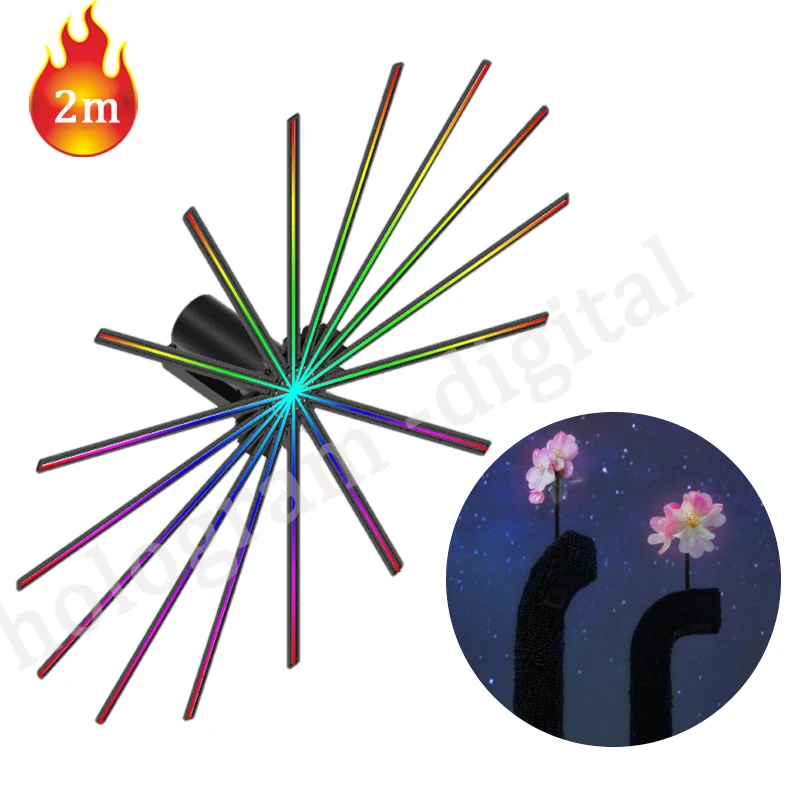  2021 Newest 200cm large size 3D hologram led fan Outdoor Waterproof Windproof holographic advertising