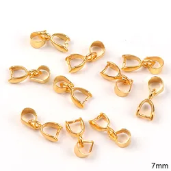 7mm Metal Clasps Pinch Clips Bails Charm Connectors Melon Seeds Pendant DIY Necklace Bracelet Connectors Jewelry Findings