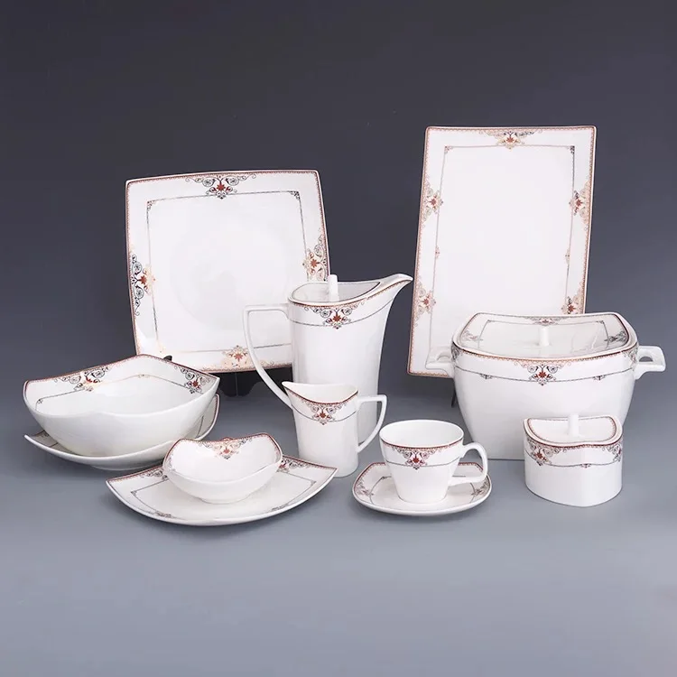 Tangshan city bone china ceramic fine porcelain dinner set
