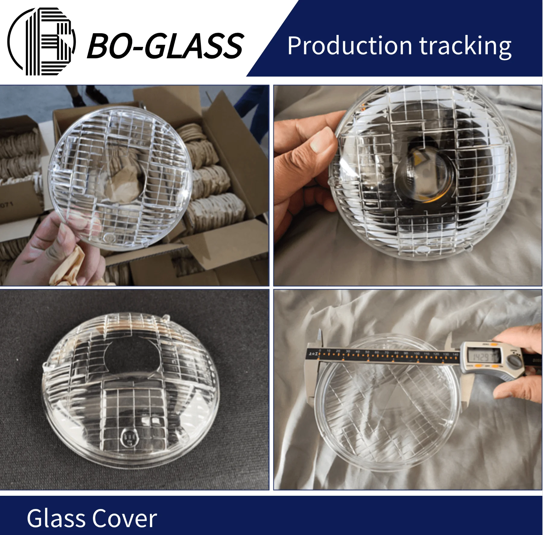 Manufacturer Custom Size Shape Molded Borosilicate Explosion-Proof Glass Lamp Cover Pressed Outdoor Underwater Glass Lens Cover