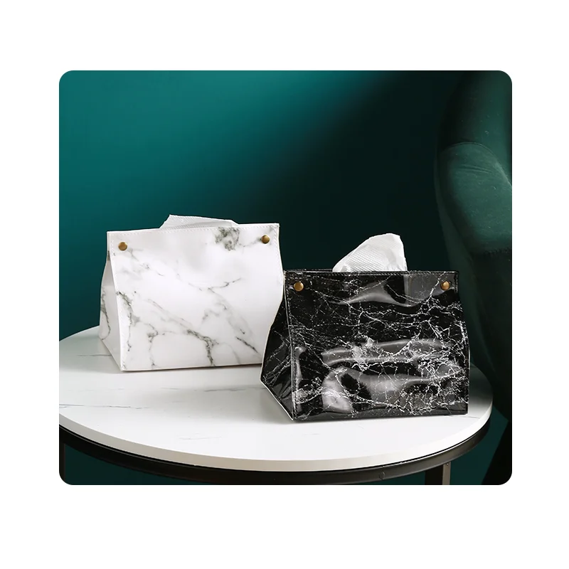 Шикарный футляр для салфеток контейнер из искусственной кожи с мраморным узором домашний автомобильный диспенсер полотенец бумаг держатель коробка чехол украшение стола