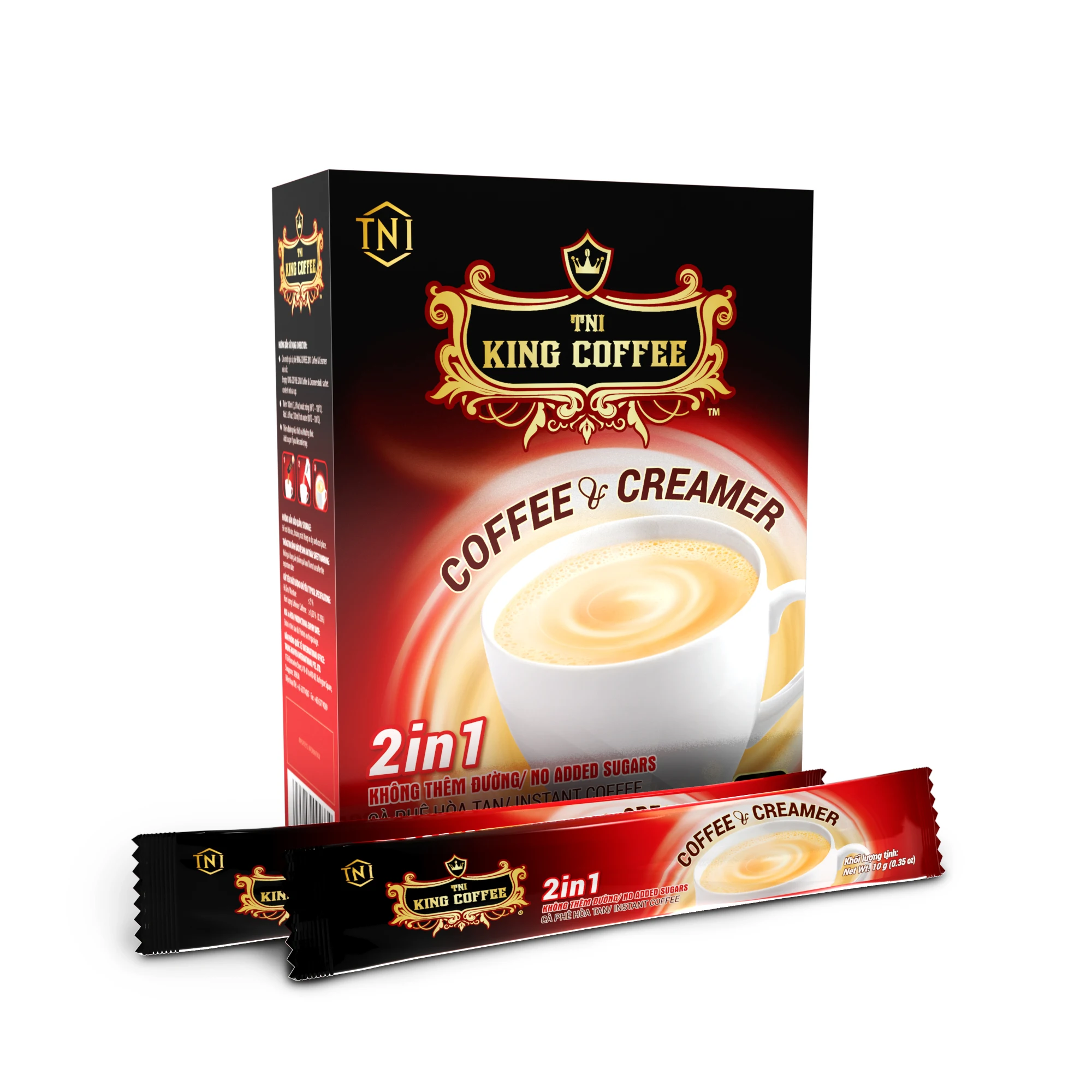 KING COFFEE - OEM 2in1 Instant Coffee and Creamer 15 Sticks/Box Best Vietnamese Instant Coffee Brand