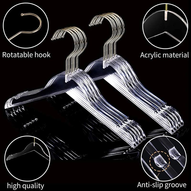 high quality custom transparent acrylic kids clothes hanger for children