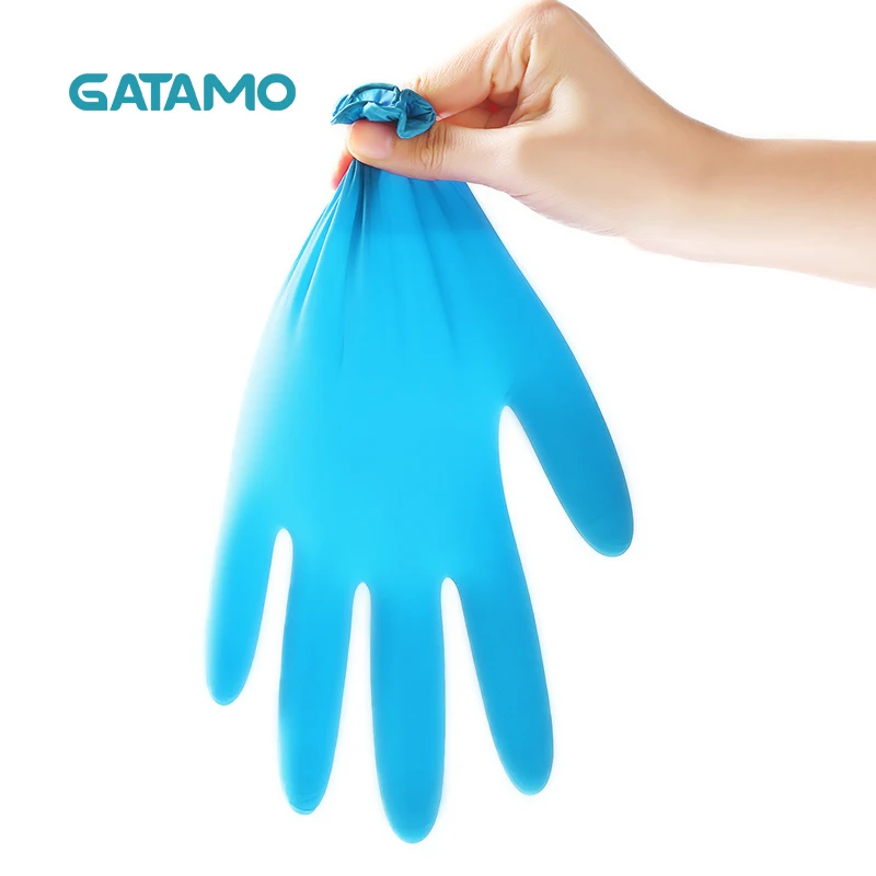 C59 Wholesale Powder Free gloves China Protective Tatoo Blue Nitrile Synthetic Gloves