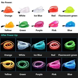EL Wire Interior Car LED Strip Lights USB Neon Glowing Strobing Electroluminescent Wire Lights Ambient Lighting Kits for Car Gar