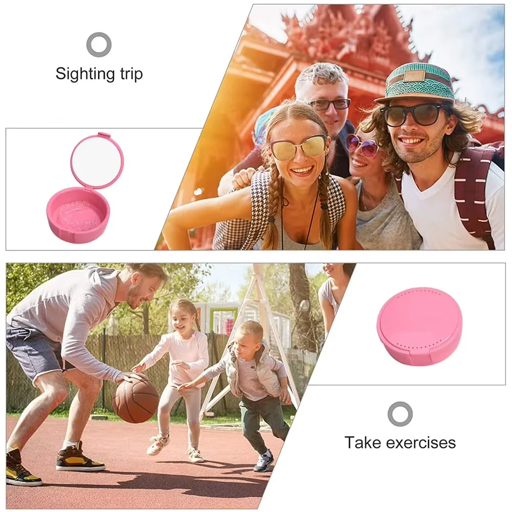 Dental Prosthesis Retainer Case with Mirror Shape Bag for Dental Care