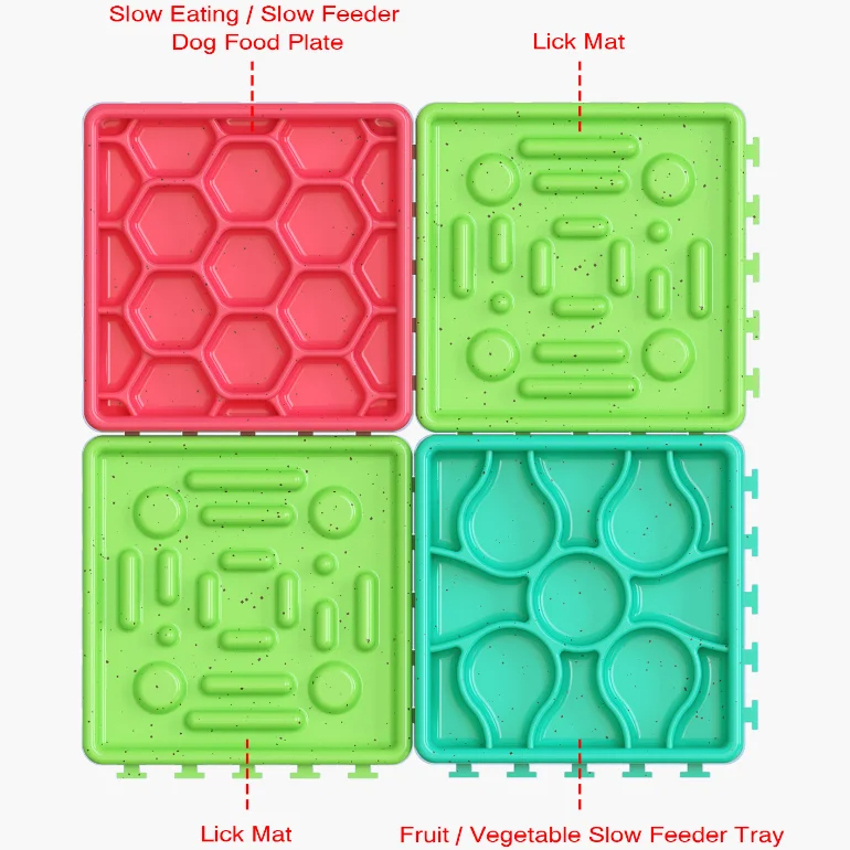 
wholesale Customized Colorful Plastic Portable Splicable Pet Bowl With Suction Cup 