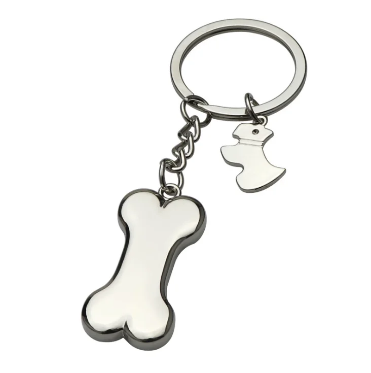 factory direct sales Free shipping Creative metal style cute pet bone dog metal key chain lovers car pendant TP-22112