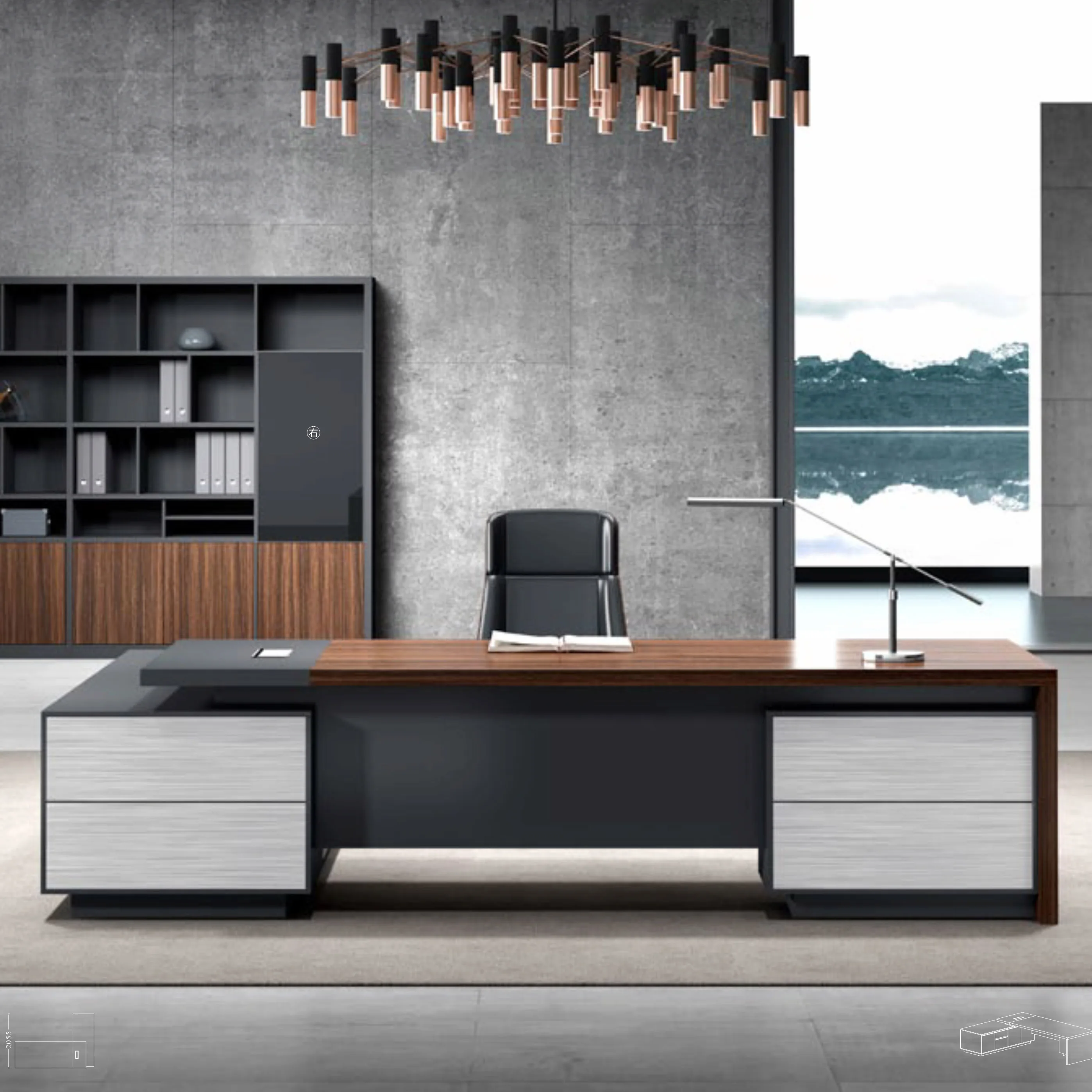 OEM customized green material desk open modular office 1 person staff desks