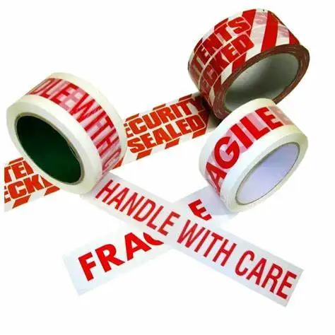 factory stock offer high quality reasonable price packing bopp fragil  red tape for box sealing