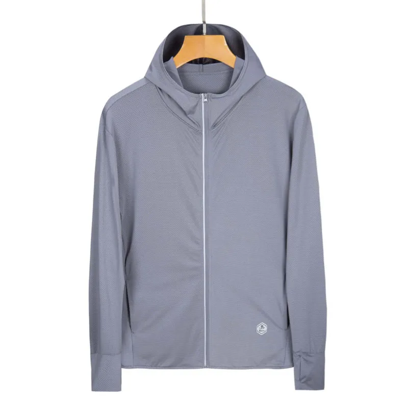 Sun Protection Hoodie Jacket Full Zip Long Sleeve Sun Shirts UPF 50+ Hiking Outdoor Light SPF Jacket