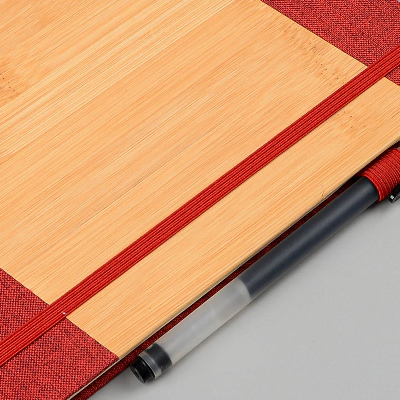 Office Stationery Wooden Cover Journals Diary Notebook Bamboo Fabric Notebooks For Business Writing