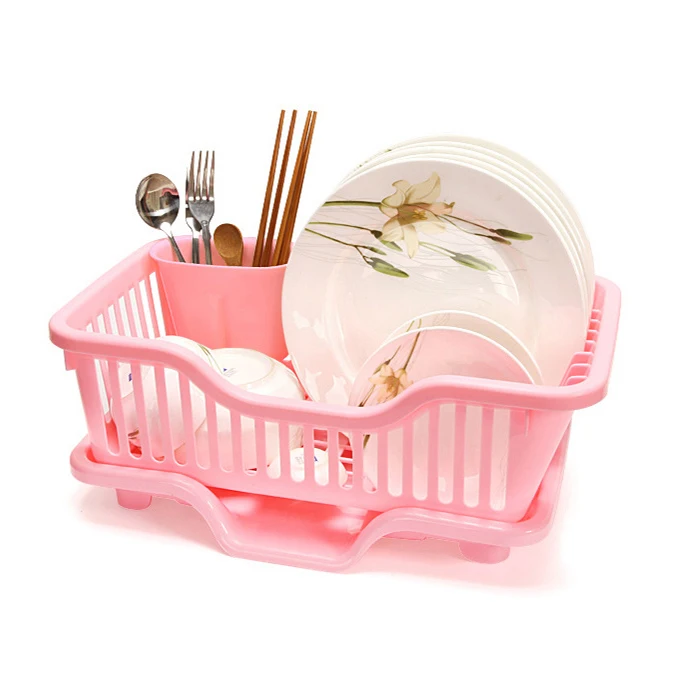 Multifunction PP Plastic Kitchen Cutlery Organizer Basket Bowl Dish Self-Draining Storage Holder and Racks