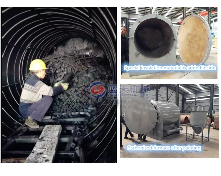 Wood and coconut bamboo charcoal making kiln and carbonization stove