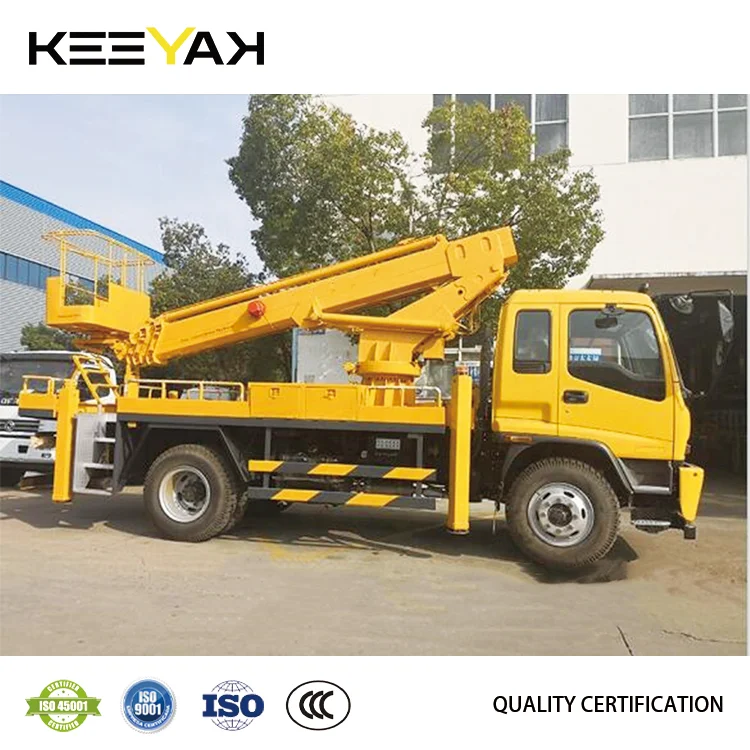 20m 30m bucket lift truck Isuzu 4*2 hydraulic lift platform truck telescopic boom 200kg bucket truck aerial working platform
