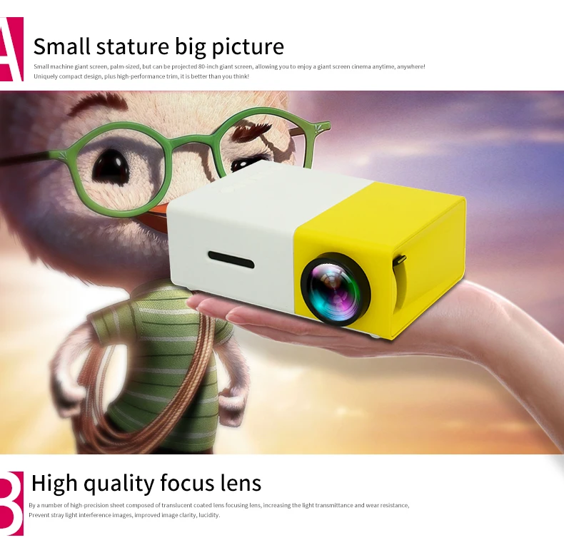  Горячая продажа портативный мобильный телефон 4k проектор 600 люмен HD 1080P ЖК-экран Led мини